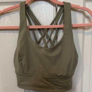 Lululemon longline size 6. Women's Olive Green Crisscross Sports Bra
